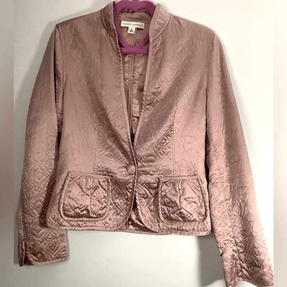 Banana Republic pink silky blazer jacket